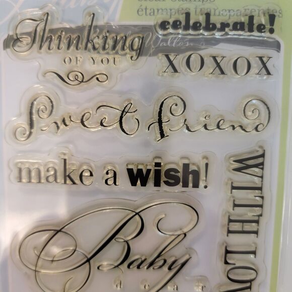 Inkadinkado CHELSEA SENTIMENTS #97720 Clear Cling Stamps Set of 17 NEW - Picture 3 of 5